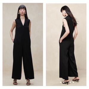 Banana Republic Black Luna Jumpsuit size 16 Tall